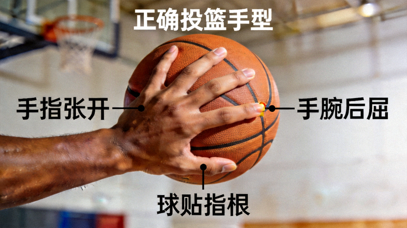 篮球运动员投篮手型细节教学视频